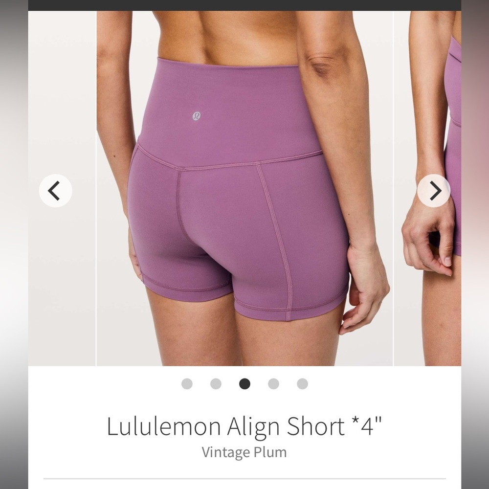 Lululemon NWOT Align Vintage Plum NWOT size 2, 4” inseam